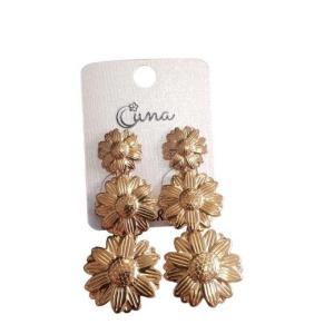 Pendientes Largos Margaritas Dorado. Gema Medina