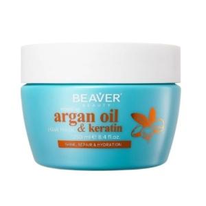 Mascarilla capilar reparadora de aceite de argán y queratina 250ml. Beaver Beauty