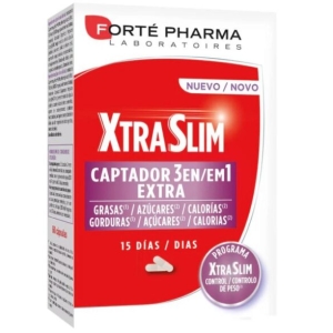 XtraSlim captador 3 en 1 extra  60 cápsulas. Forte Pharma