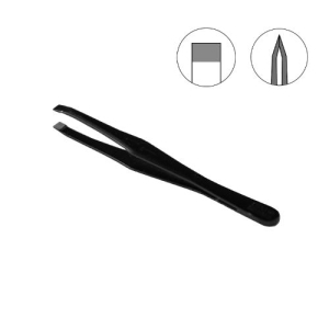 Pinza depilar recta negra 8cm. Disna Pharma