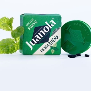 Juanola Pastillas Regaliz Suave Sabor Hierbabuena 5,4g pequeñas. Juanola