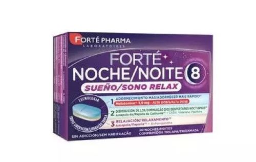 Forté Noche 8h Sueño Relax 30 comprimidos. Forté Pharma