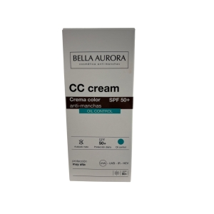 CC Cream Crema Color Antimanchas Oil Control SPF50+ 30ml. Bella Aurora