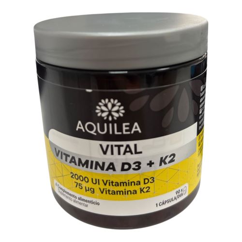 Vitamina D3+K2 90 Cápsulas. Aquilea