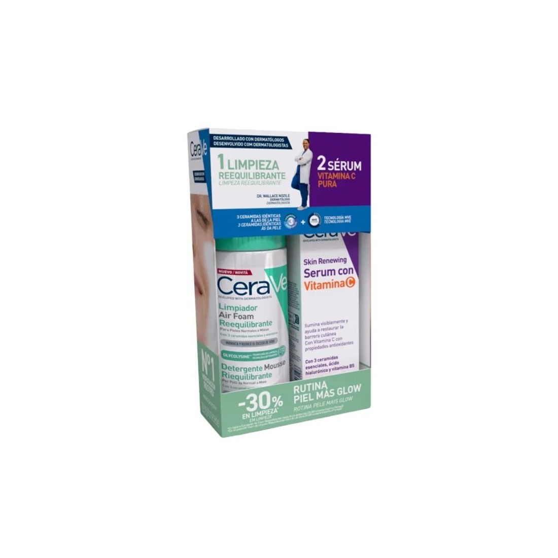 Pack Rutina Piel Más Glow.Cerave