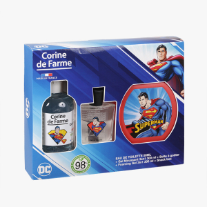set regalo Superman colonia + gel de ducha +fiambrera. Corine de farme