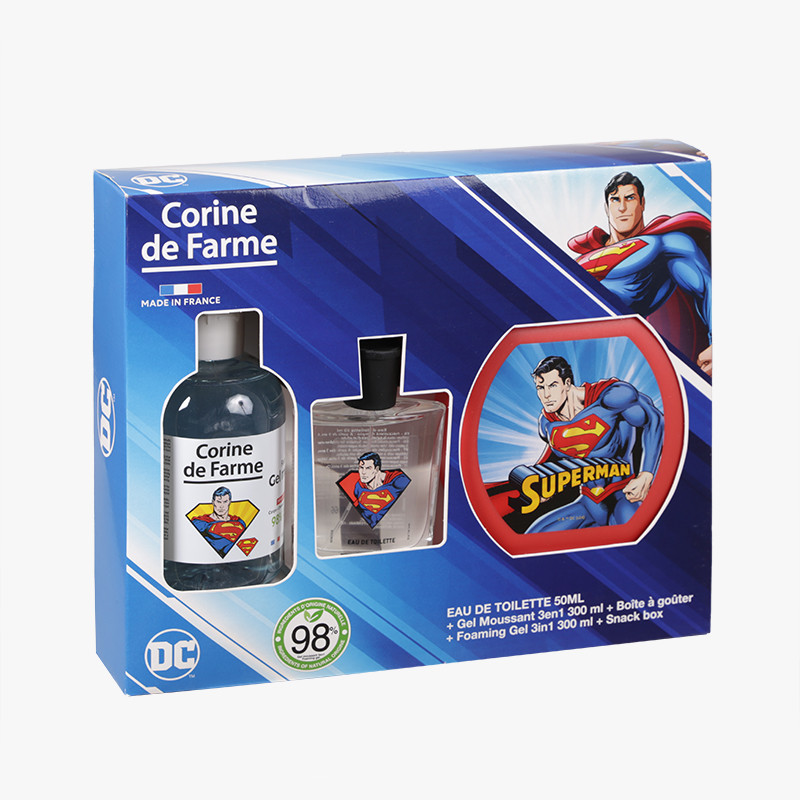 set regalo Superman colonia + gel de ducha +fiambrera. Corine de farme