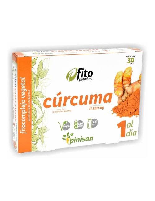 Cúrcuma con pimienta negra 30 cápsulas. Pinisan