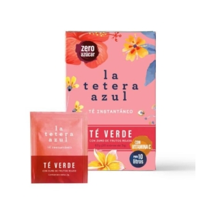 Té Verde Frío Frutos Rojos. La tetera azul
